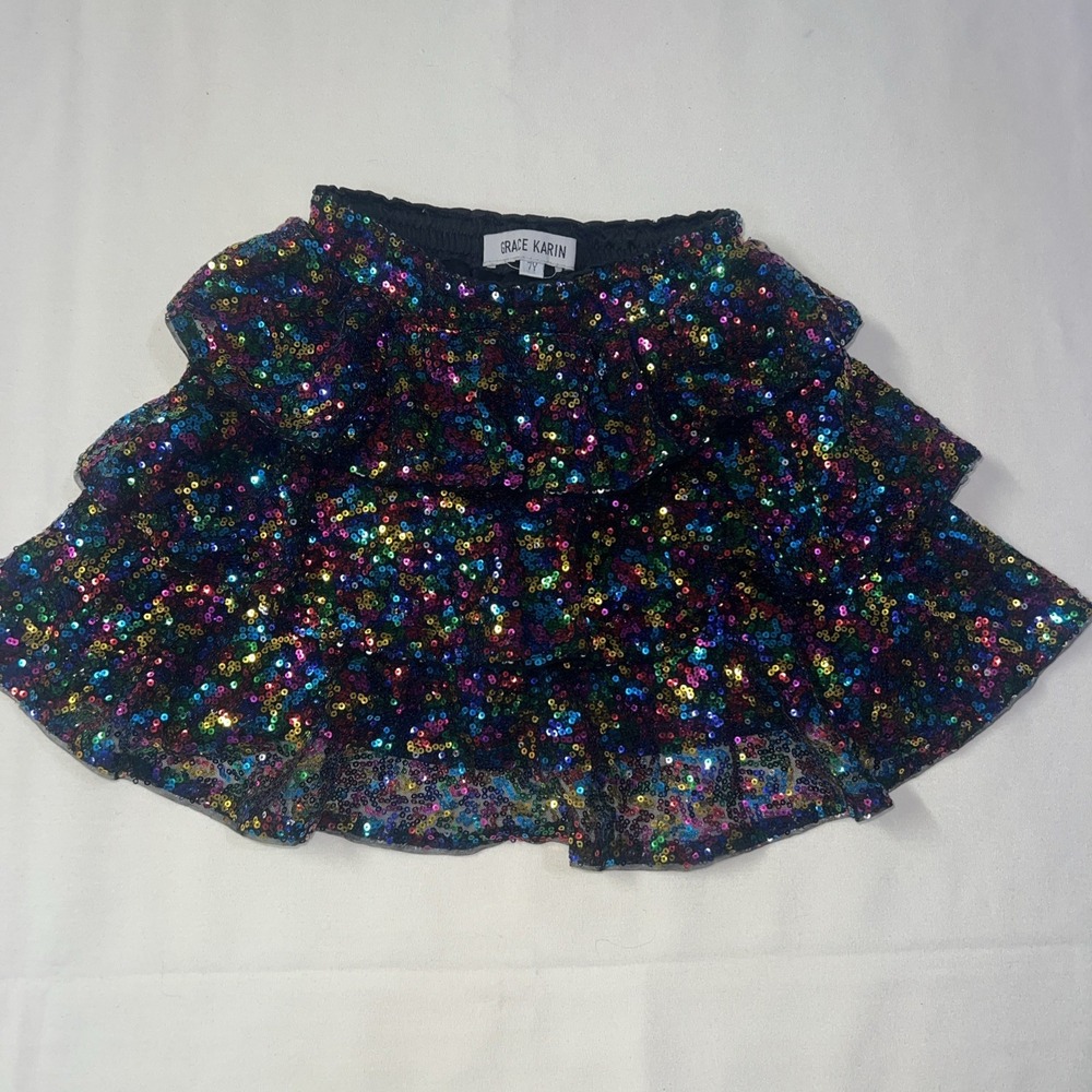 Grace Karin Dress Up  Sequined Tutu Skirt Girls Sz 7Y